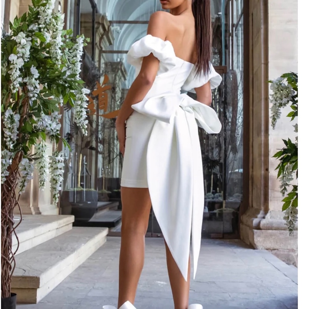 NADINE MERABI EMILIEE WHITE DRESS